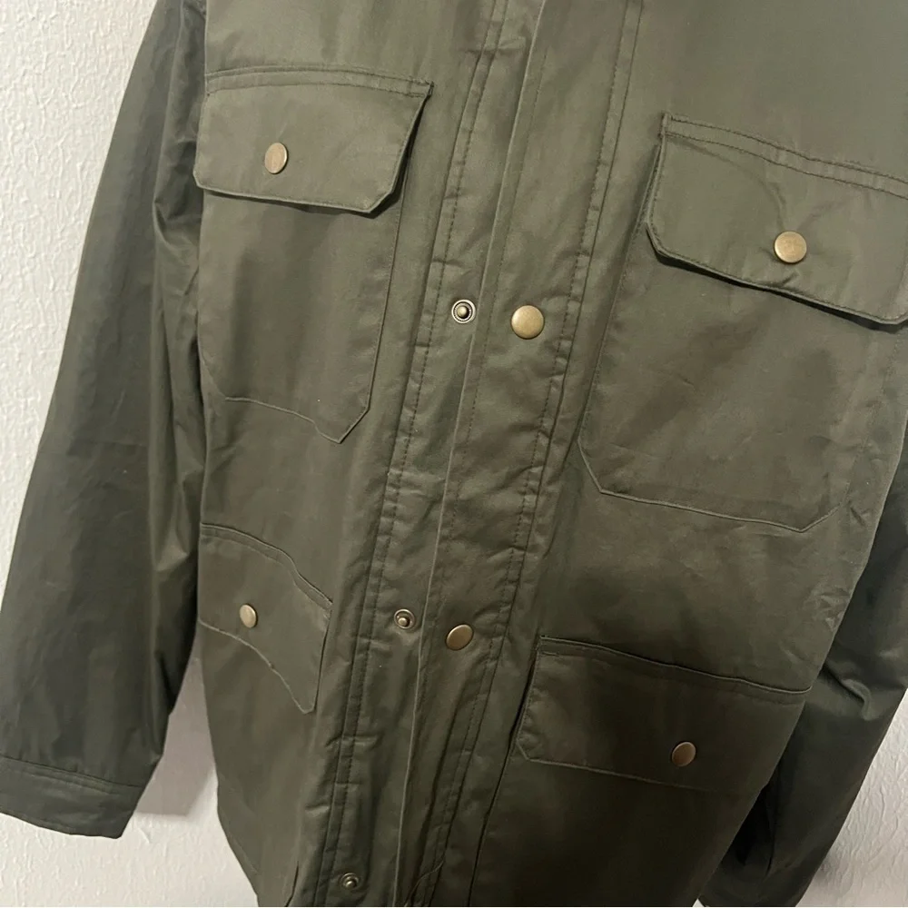 Old Navy Men’ Size Large Water-Resistant Cotton-Twill Barn Coat Olive Brown NWT